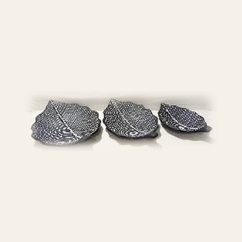 Bali terracotta yaprak tabaklar üçlü set